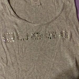 Guess women's ribbed tank top with jewels